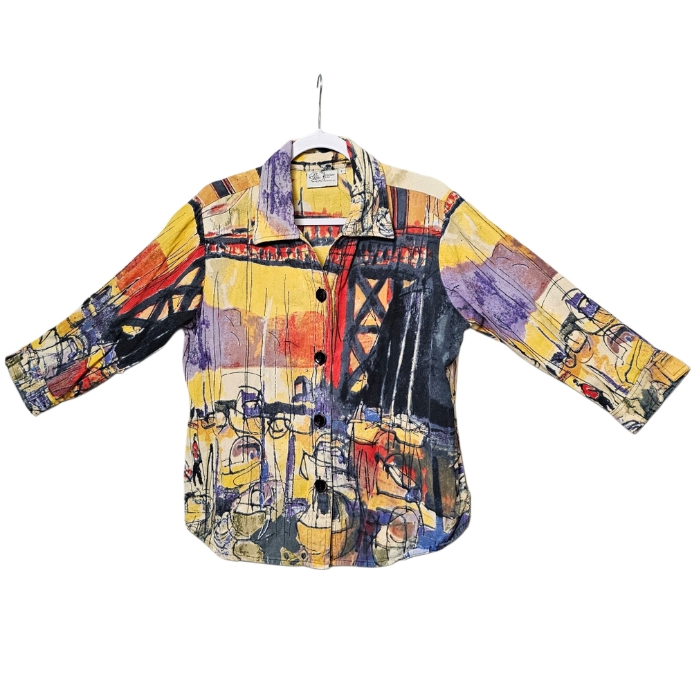 Michael Leu Artistic Multicolor Women's Shirt - size Lg